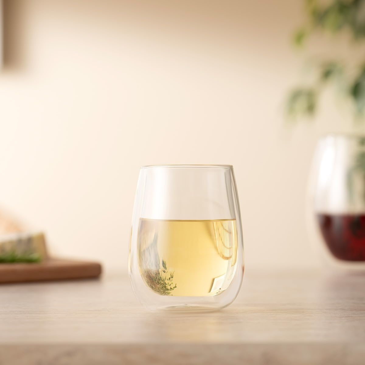 image:imageBodum Skal Champagne Glass Double Wall HighHeat Borosilicate Glass Set of 2Clear