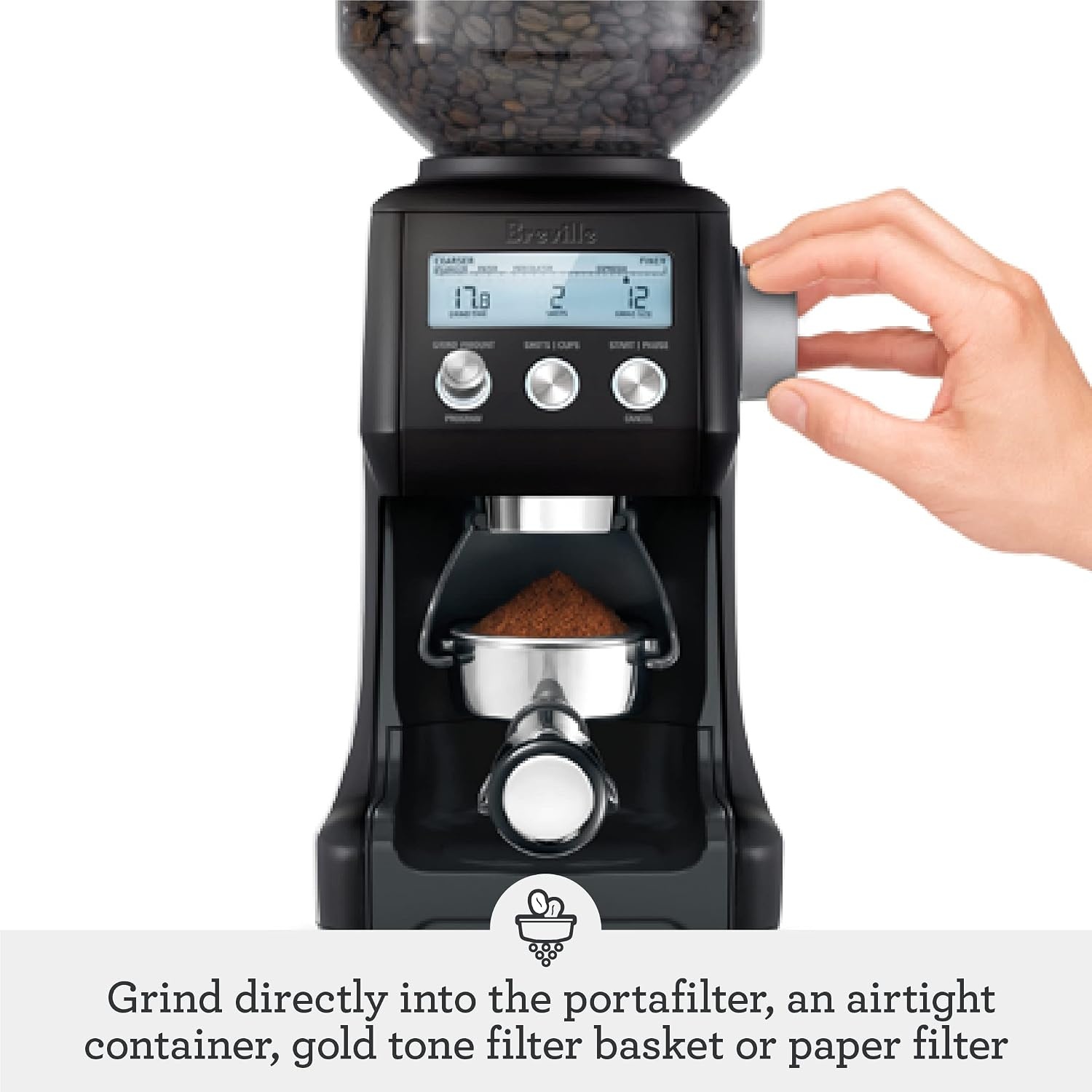 image:imageBreville BCG820BTR Smart Grinder Pro for Coffee and Espresso Black TruffleBlack Sesame