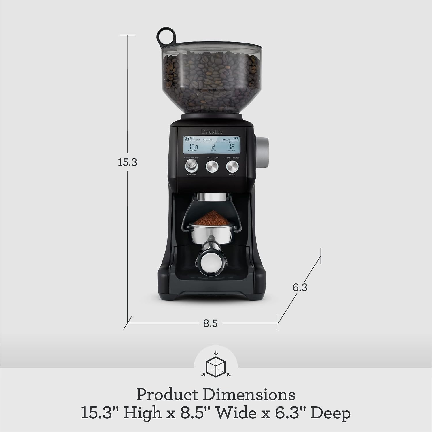 image:imageBreville BCG820BTR Smart Grinder Pro for Coffee and Espresso Black TruffleBlack Sesame