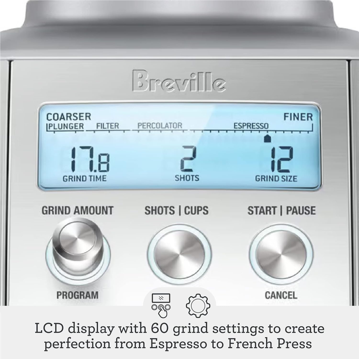 image:imageBreville BCG820BTR Smart Grinder Pro for Coffee and Espresso Black TruffleCranberry Red