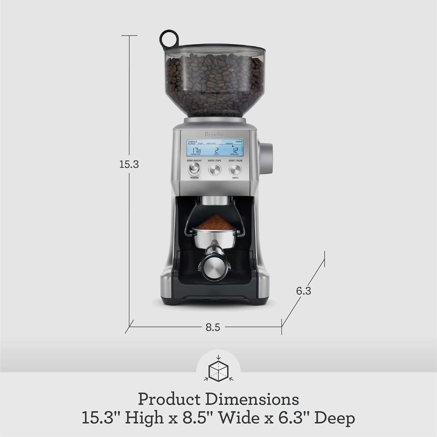 image:imageBreville BCG820BTR Smart Grinder Pro for Coffee and Espresso Black TruffleOlive Tapenade