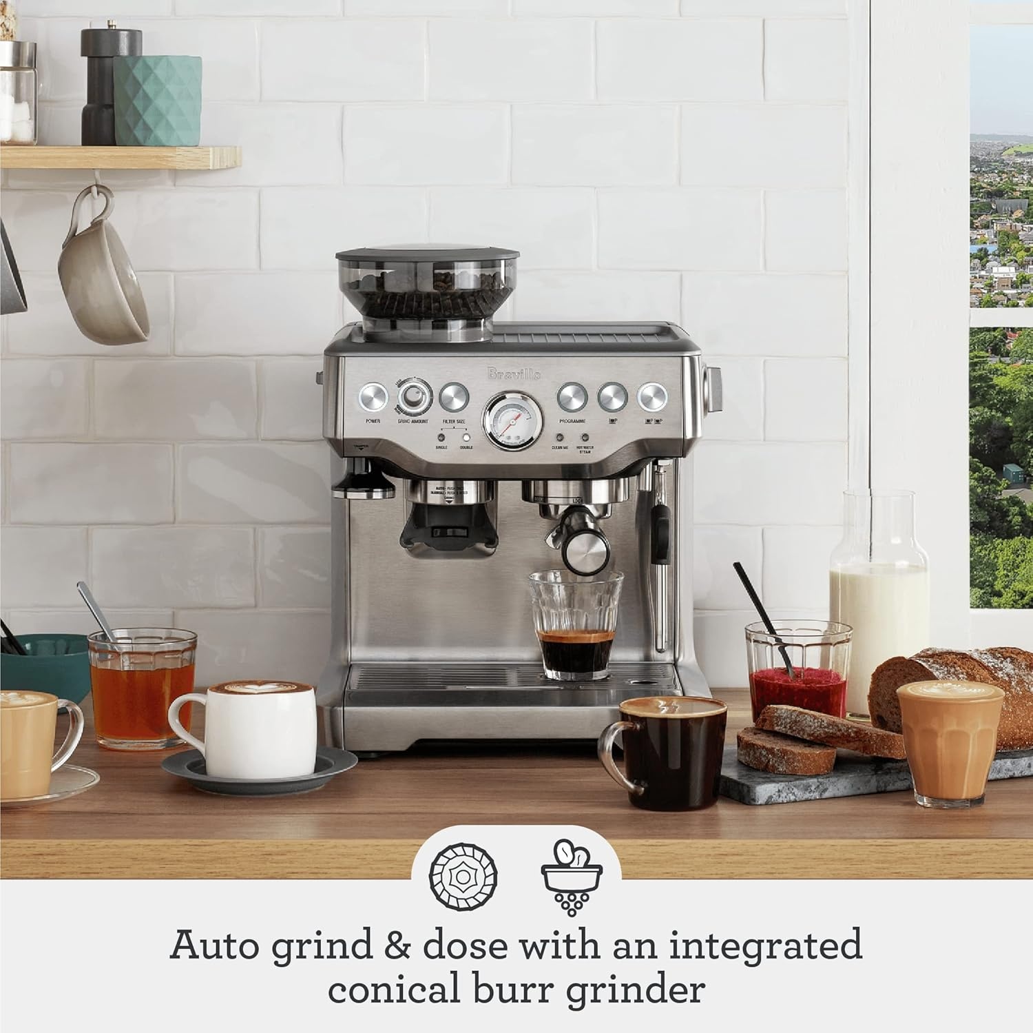 image:imageBreville Barista Express Espresso Machine BES870XL Brushed Stainless SteelBrushed Stainless Steel