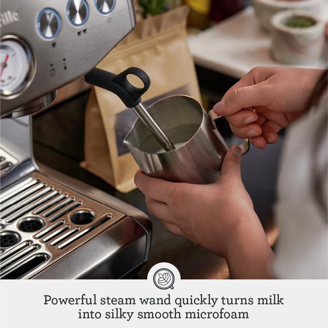 image:imageBreville Barista Express Impress Espresso Machine BES876OLT Olive TapenadeBlack Stainless Steel