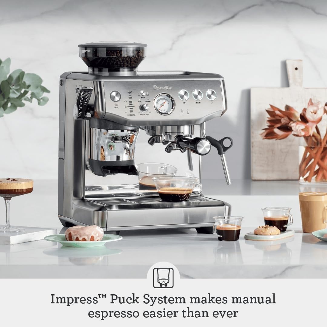 image:imageBreville Barista Express Impress Espresso Machine BES876OLT Olive TapenadeBrushed Stainless Steel