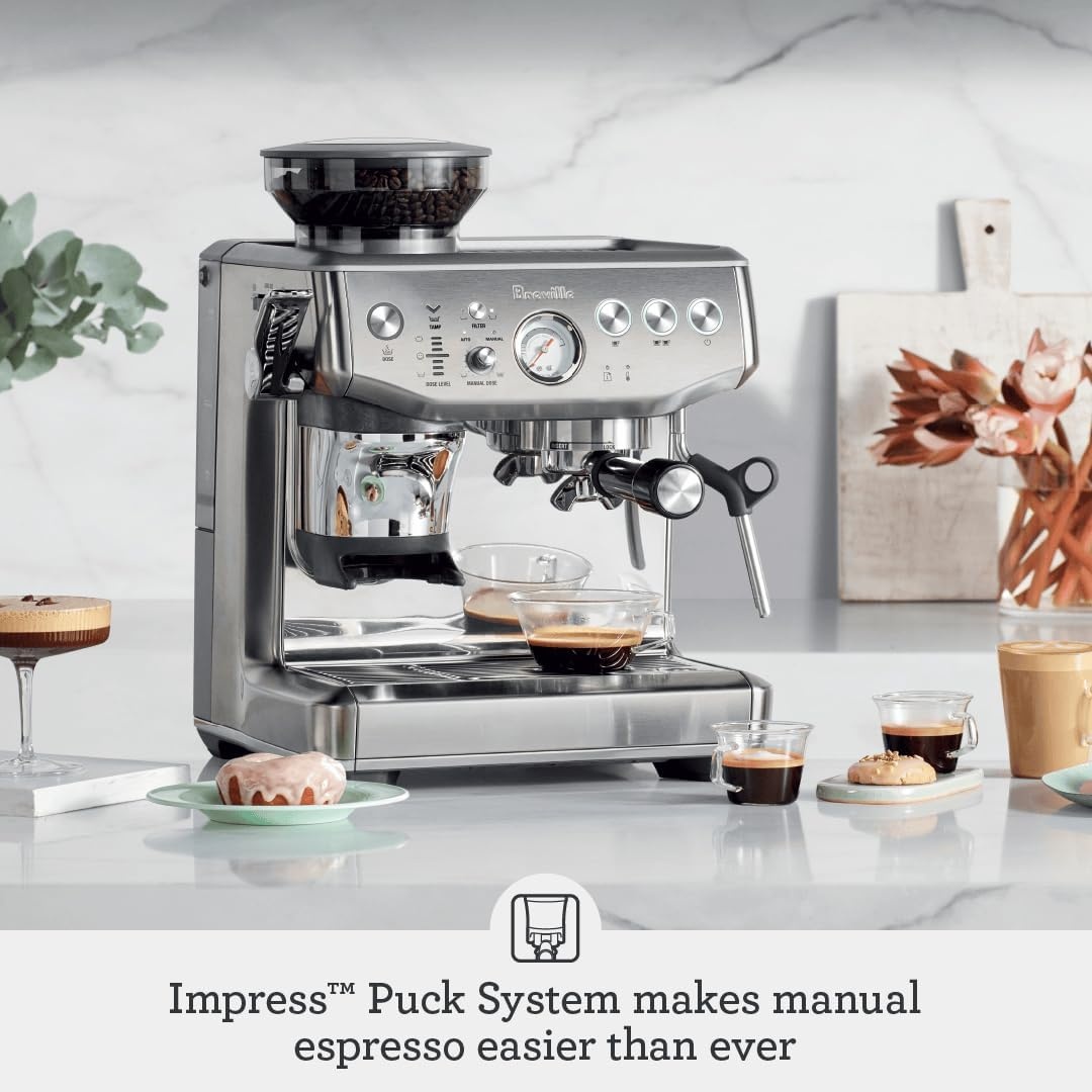 image:imageBreville Barista Express Impress Espresso Machine BES876OLT Olive TapenadeDamson Blue