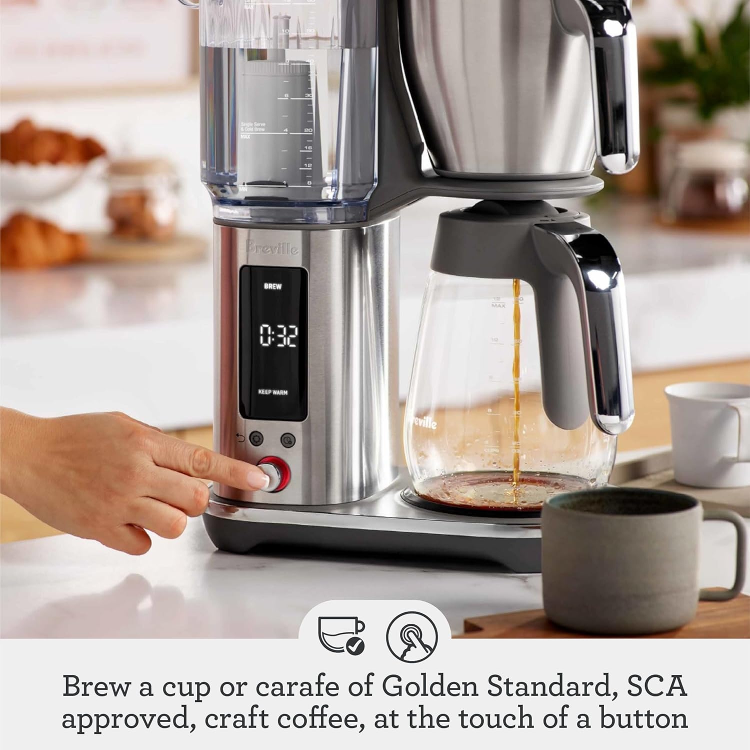 image:imageBreville Luxe Drip Coffee Machine BDC465BSS Brushed Stainless Steel Thermal CarafeDamson Blue