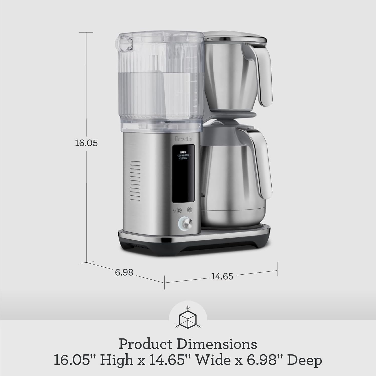 image:imageBreville Luxe Drip Coffee Machine BDC465BSS Brushed Stainless Steel Thermal CarafeDamson Blue