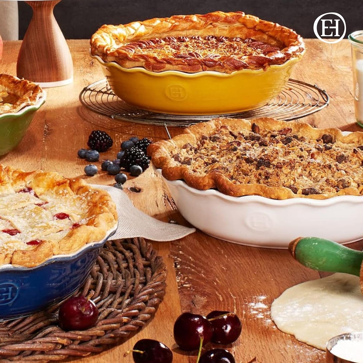 image:imageEmile Henry Pie Dish 9 Burgundy RedClay