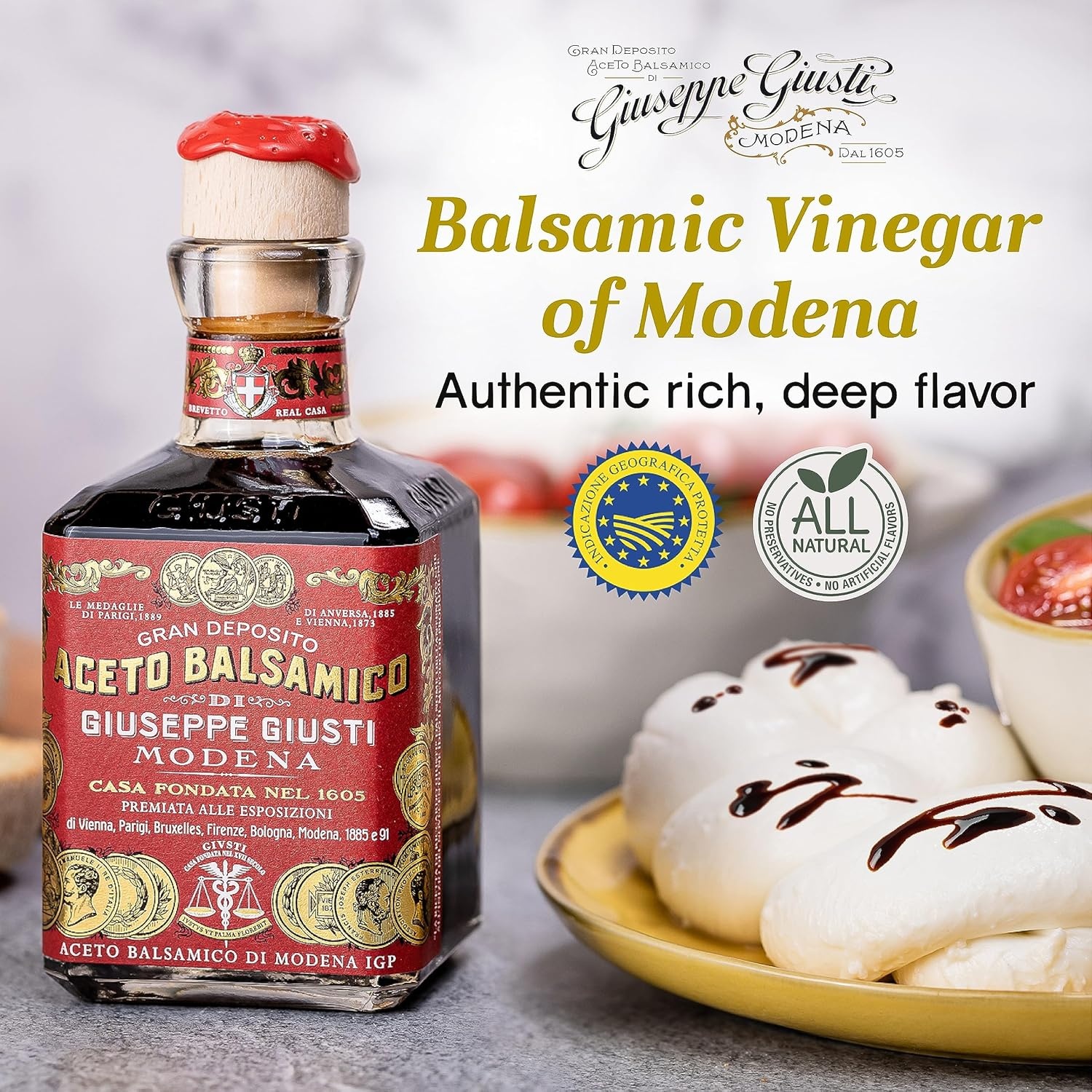 image:imageGiusti Italian Balsamic Vinegar of Modena IGP 3 Gold Medals Rich amp Thick Gran Deposito Aceto Balsamico di Modena for Salads Cheese amp Finishing Touches Made in Italy 845 fl oz250 ml Pack of 1845 Fl Oz Pack of 1