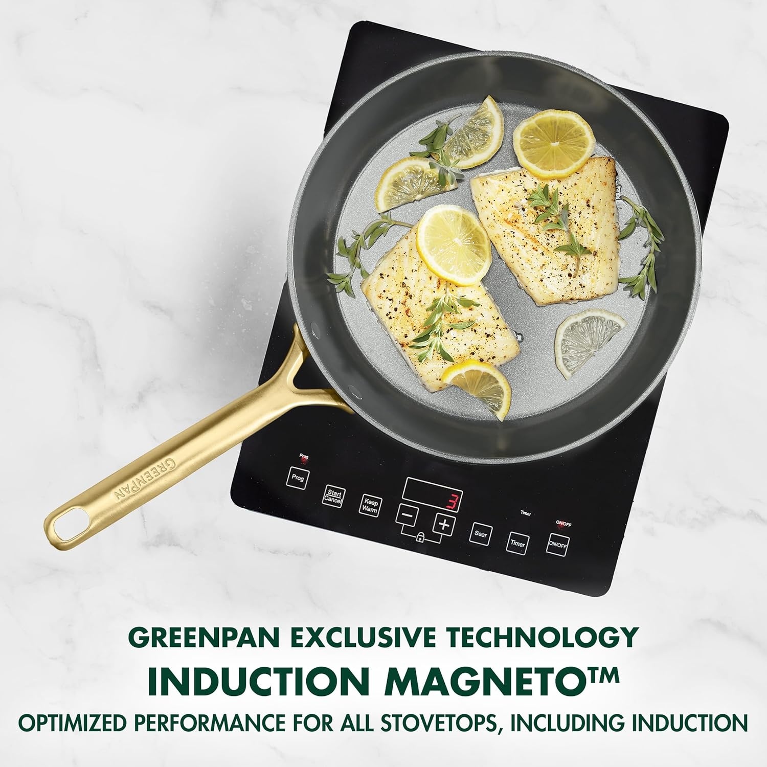 image:imageGreenPan GP5 Hard Anodized Healthy Ceramic Nonstick 14 Piece Cookware Pots and Pans SetHeavy Gauge Scratch ResistantStayFlat Surface Induction Mirror Finish HandleOven SafePFASFree BlueRainforest Green