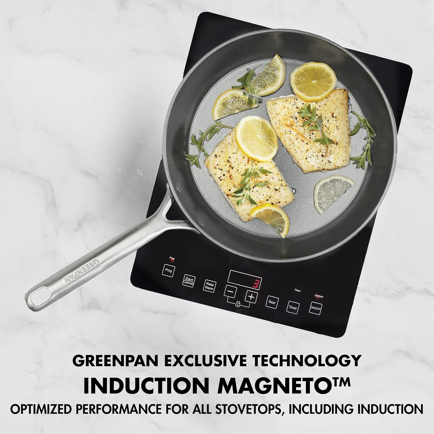 image:imageGreenPan GP5 Hard Anodized Healthy Ceramic Nonstick 14 Piece Cookware Pots and Pans SetHeavy Gauge Scratch ResistantStayFlat Surface Induction Mirror Finish HandleOven SafePFASFree BlueTaupe