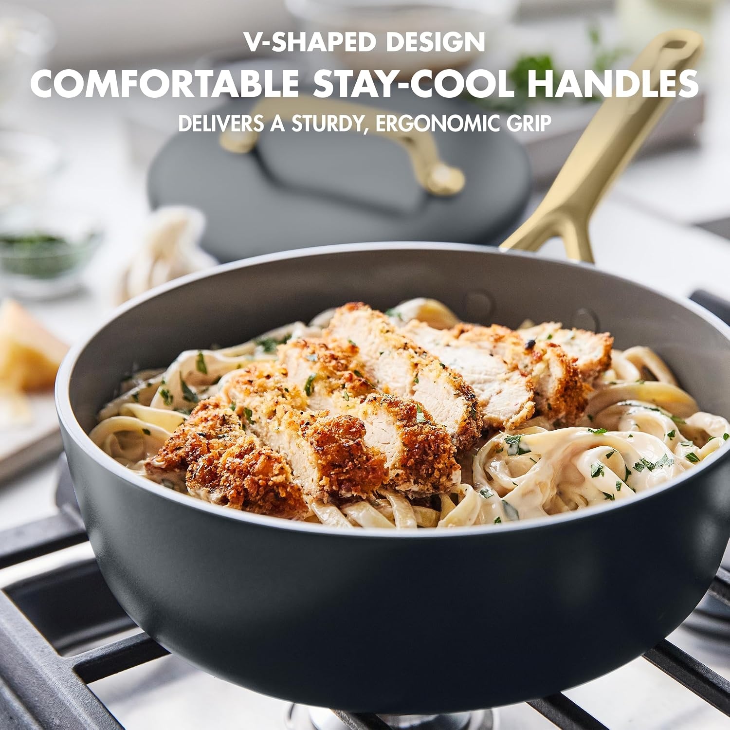 image:imageGreenPan GP5 Hard Anodized Healthy Ceramic Nonstick 14 Piece Cookware Pots and Pans SetHeavy Gauge Scratch ResistantStayFlat Surface Induction Mirror Finish HandleOven SafePFASFree BlueCharcoal Gray