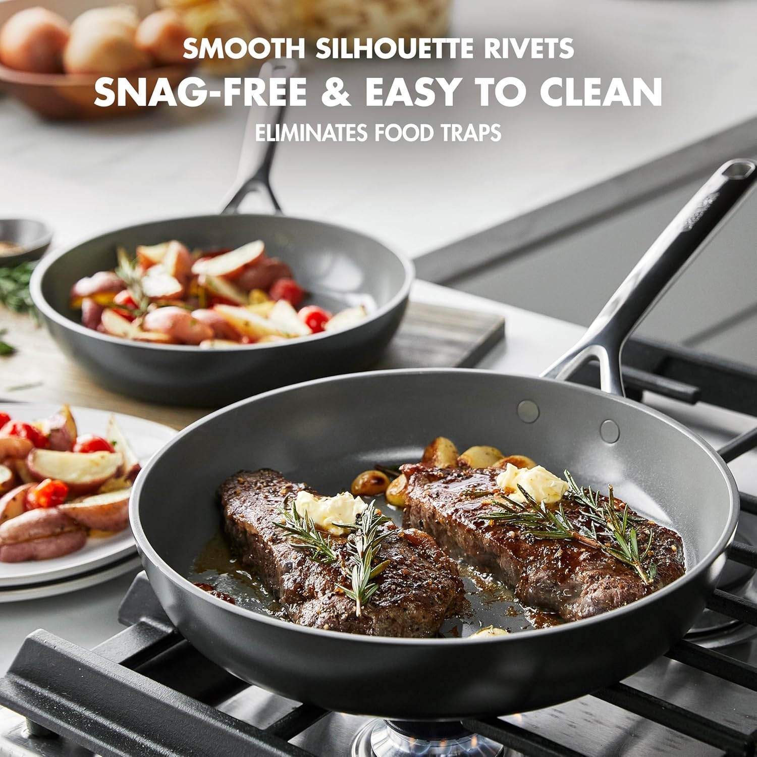 image:imageGreenPan GP5 Hard Anodized Healthy Ceramic Nonstick 14 Piece Cookware Pots and Pans SetHeavy Gauge Scratch ResistantStayFlat Surface Induction Mirror Finish HandleOven SafePFASFree BlueCocoa