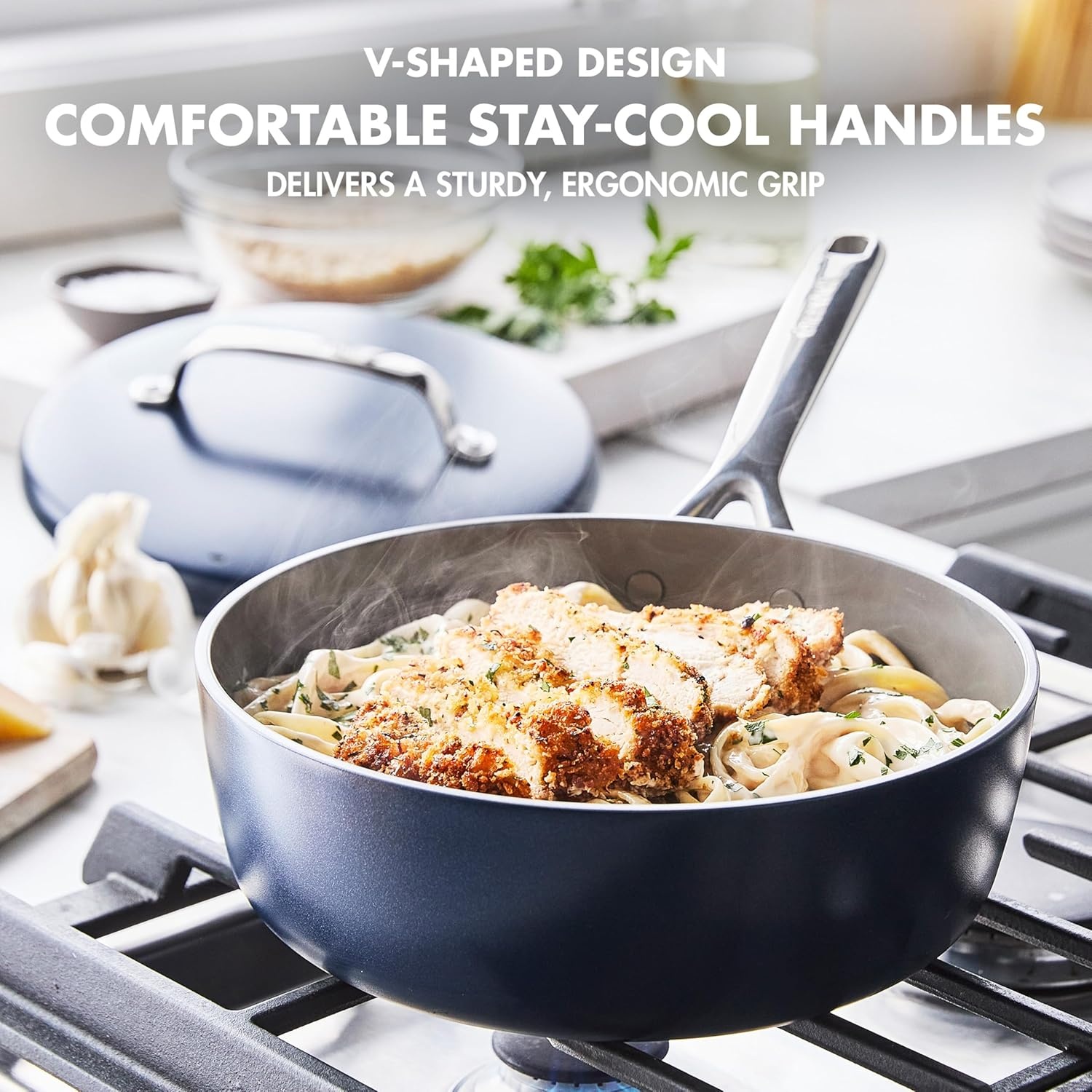 image:imageGreenPan GP5 Hard Anodized Healthy Ceramic Nonstick 14 Piece Cookware Pots and Pans SetHeavy Gauge Scratch ResistantStayFlat Surface Induction Mirror Finish HandleOven SafePFASFree BlueBlue