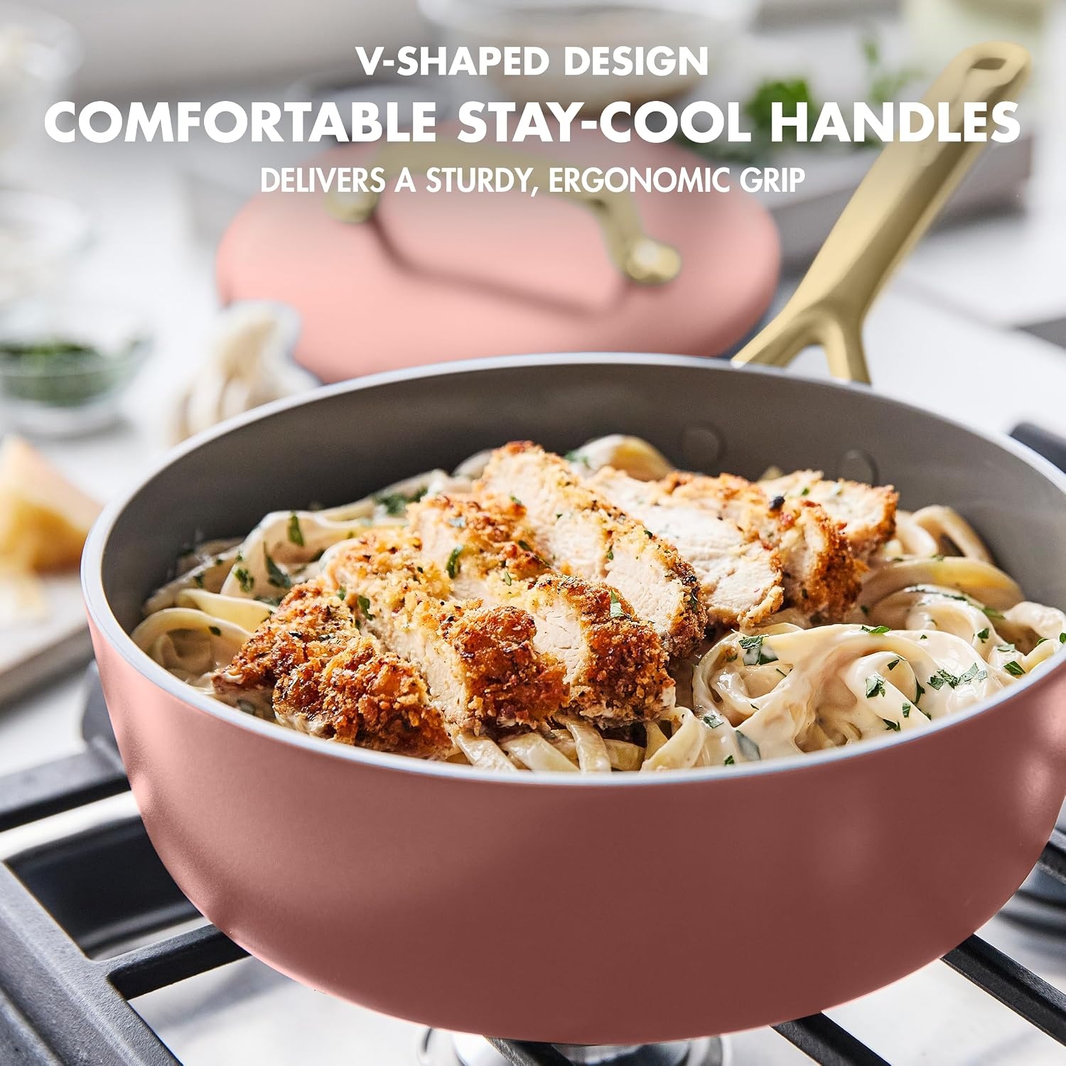 image:imageGreenPan GP5 Hard Anodized Healthy Ceramic Nonstick 14 Piece Cookware Pots and Pans SetHeavy Gauge Scratch ResistantStayFlat Surface Induction Mirror Finish HandleOven SafePFASFree BlueDusty Rose