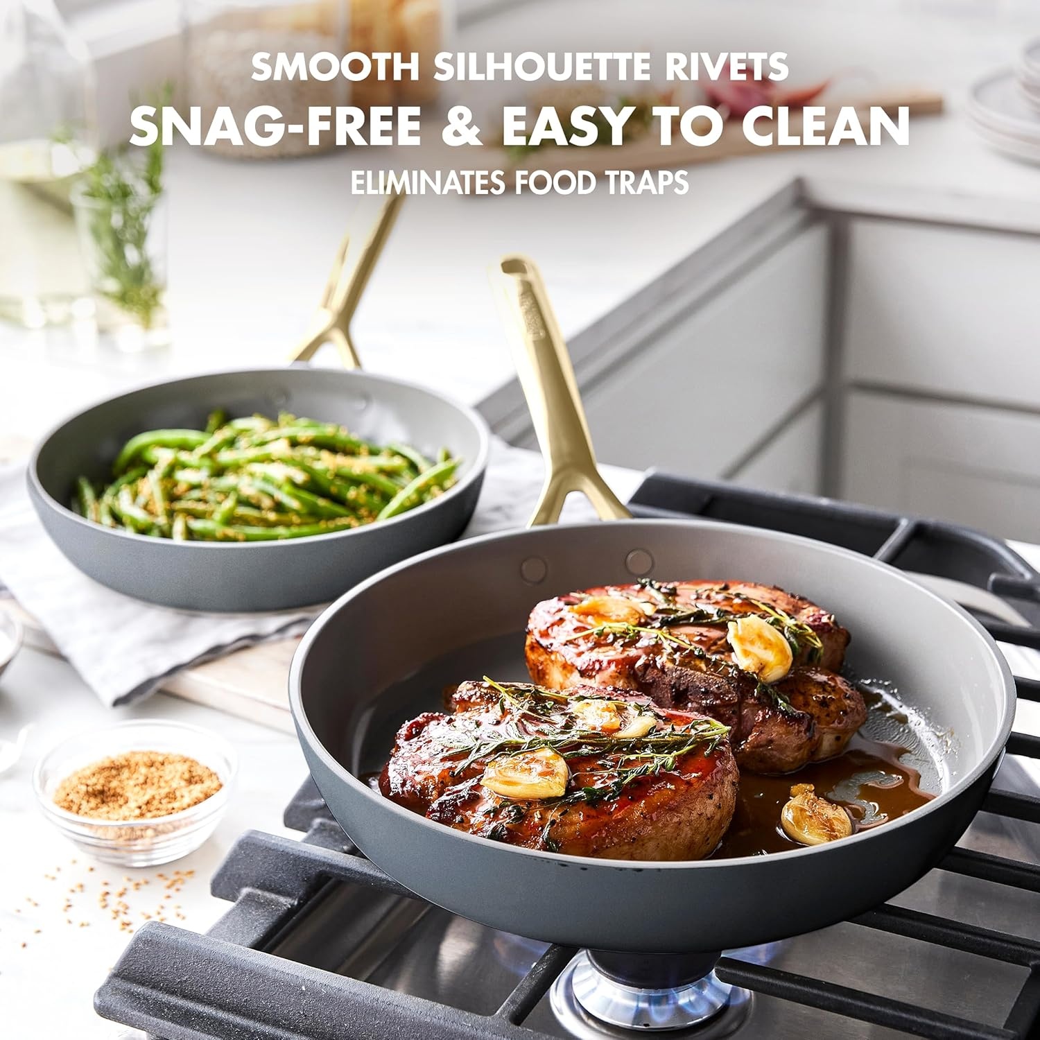 image:imageGreenPan GP5 Hard Anodized Healthy Ceramic Nonstick 14 Piece Cookware Pots and Pans SetHeavy Gauge Scratch ResistantStayFlat Surface Induction Mirror Finish HandleOven SafePFASFree BlueCharcoal Gray