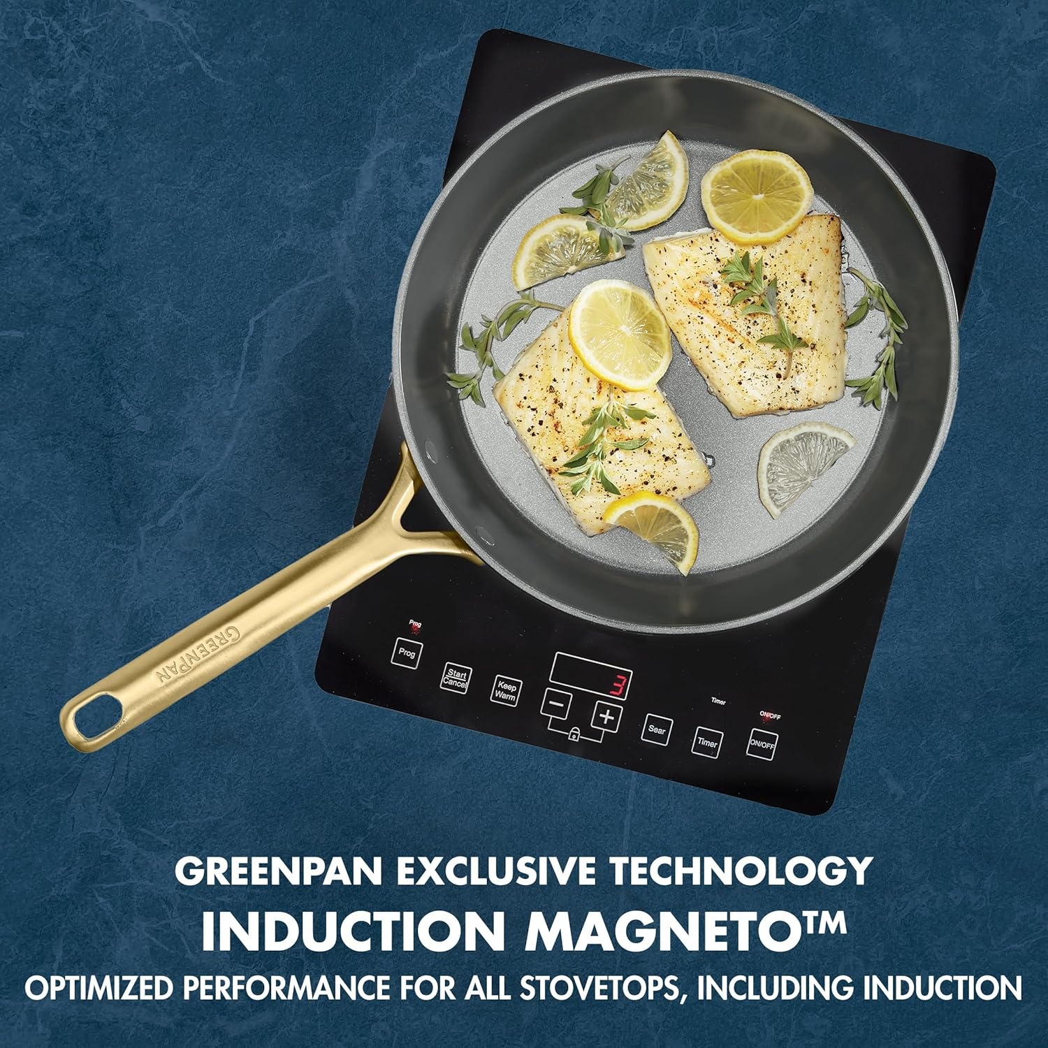 image:imageGreenPan GP5 Hard Anodized Healthy Ceramic Nonstick 14 Piece Cookware Pots and Pans SetHeavy Gauge Scratch ResistantStayFlat Surface Induction Mirror Finish HandleOven SafePFASFree BlueBlue
