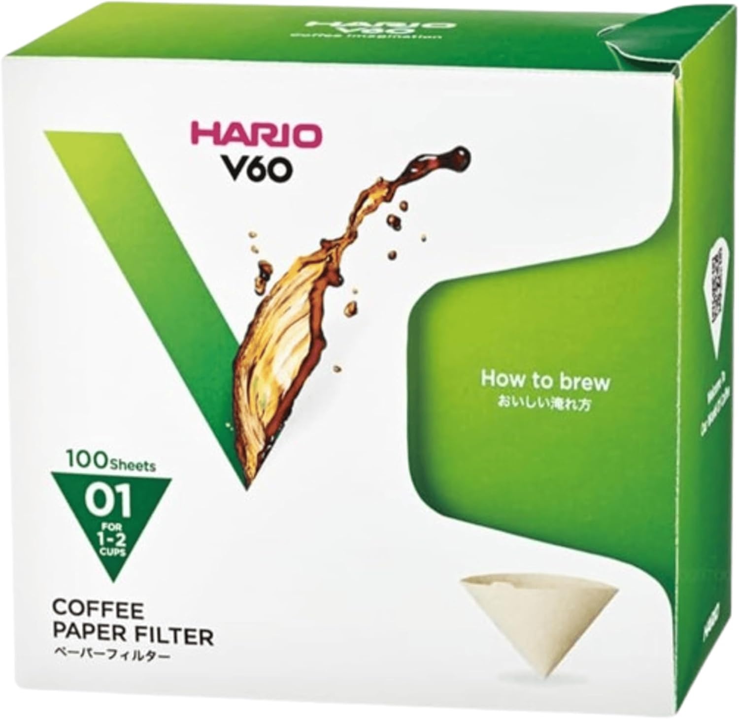 image:imageHario V60 Paper Coffee Filter Size 02 White 40ct BoxNatural