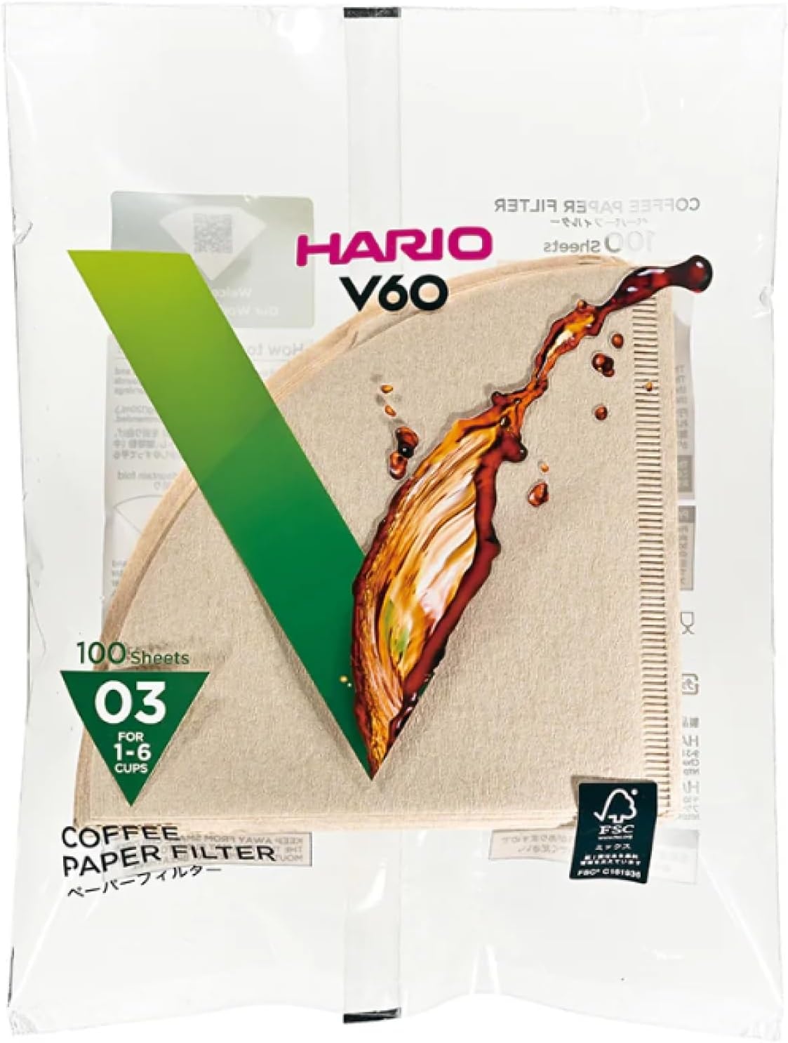 image:imageHario V60 Paper Coffee Filter Size 02 White 40ct BoxNatural