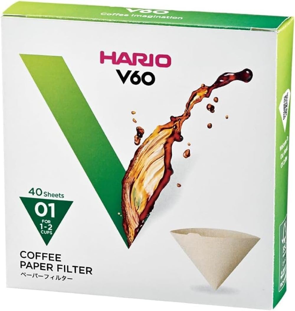 image:imageHario V60 Paper Coffee Filter Size 02 White 40ct BoxNatural