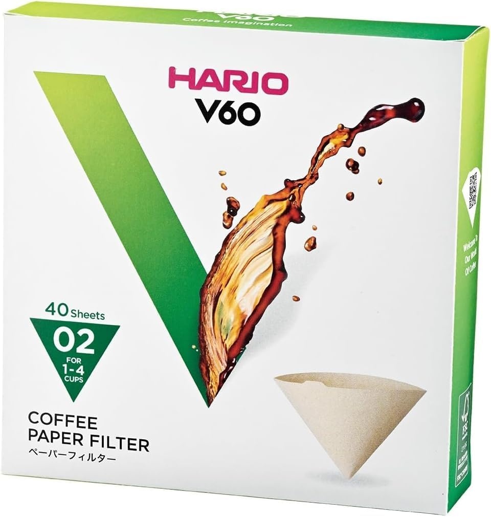 image:imageHario V60 Paper Coffee Filter Size 02 White 40ct BoxNatural