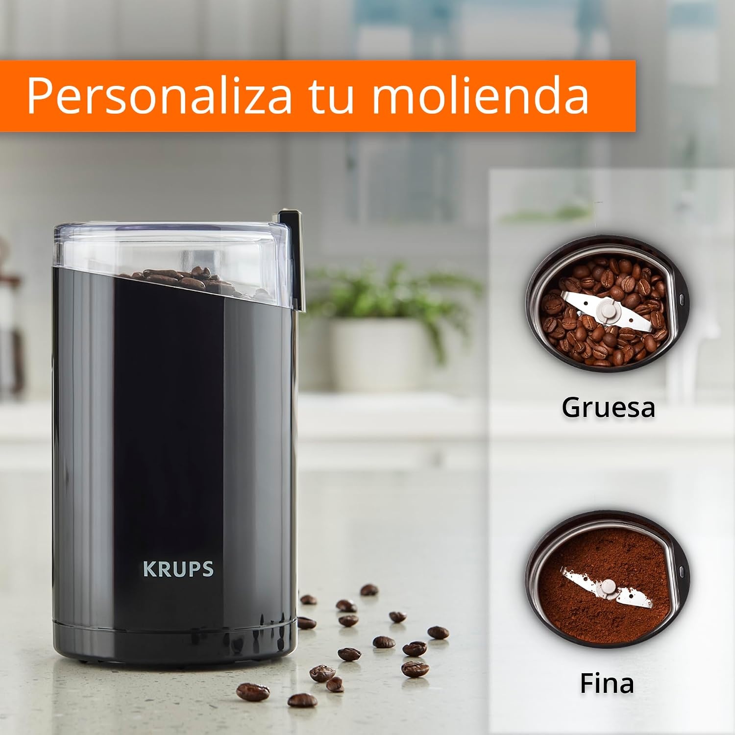image:imageKRUPS Precision Electric Coffee Grinders 3 oz Capacity 200W Motor Stainless Steel Blades for Uniform Grinding of Beans Herb and Nuts Coffee and Spice Grinder Electric BlackBlack