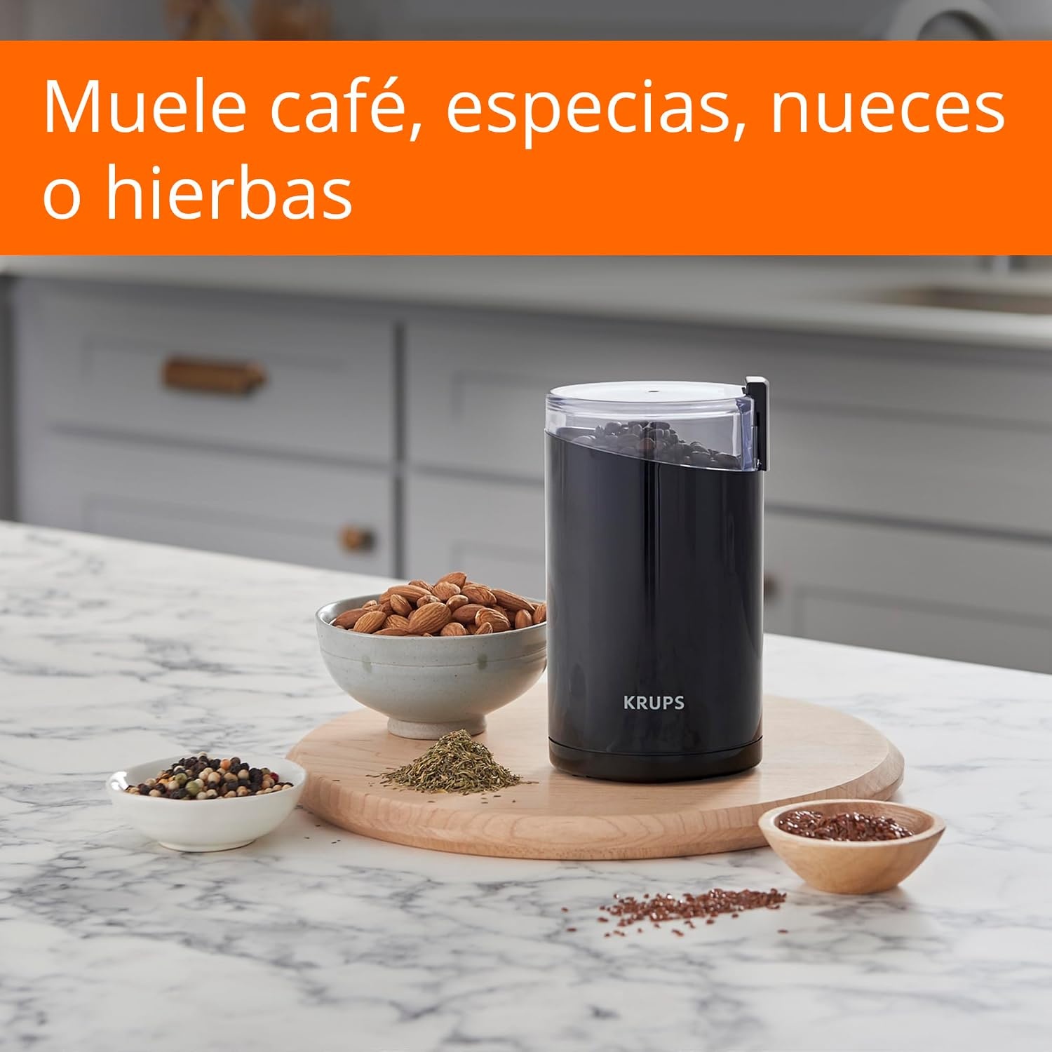 image:imageKRUPS Precision Electric Coffee Grinders 3 oz Capacity 200W Motor Stainless Steel Blades for Uniform Grinding of Beans Herb and Nuts Coffee and Spice Grinder Electric BlackBlack