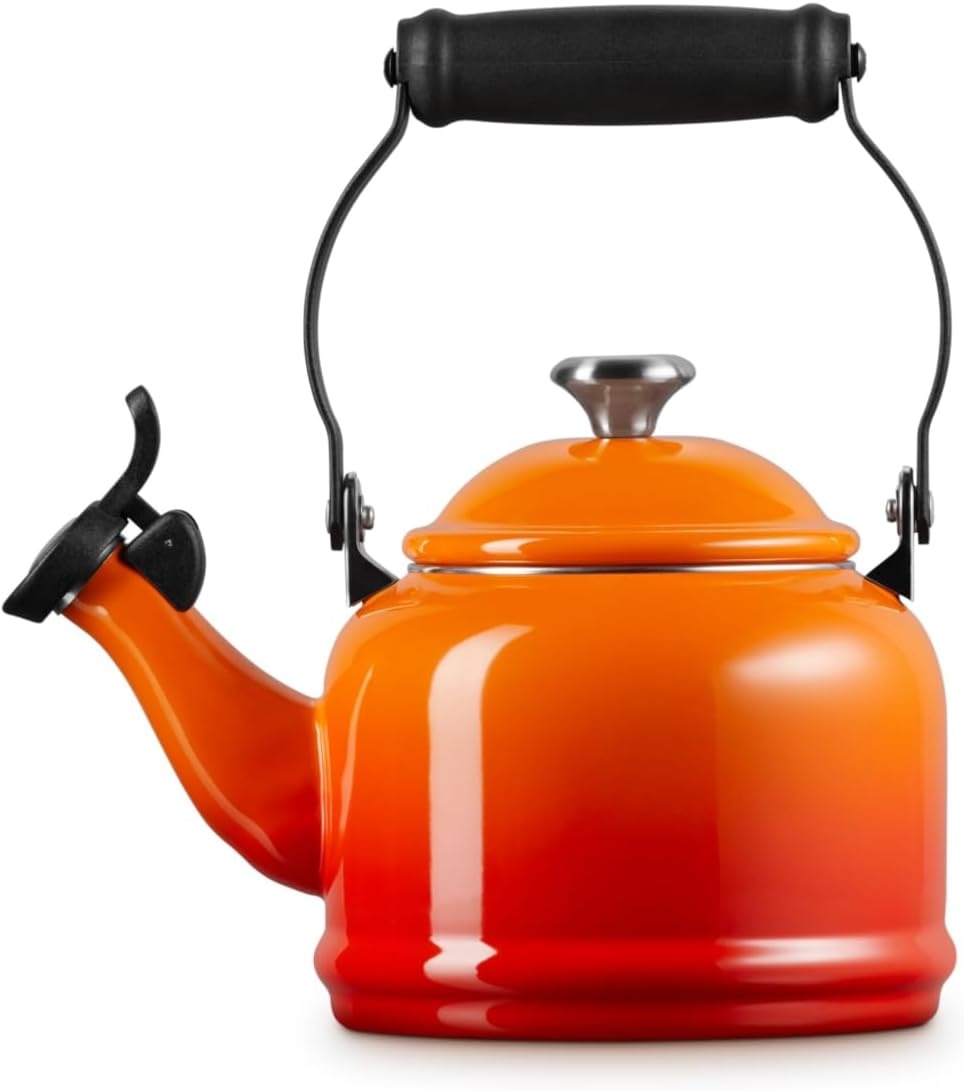 image:imageLe Creuset Enamel On Steel Demi Tea Kettle with Metal Finishes 125 qt FlameFlame