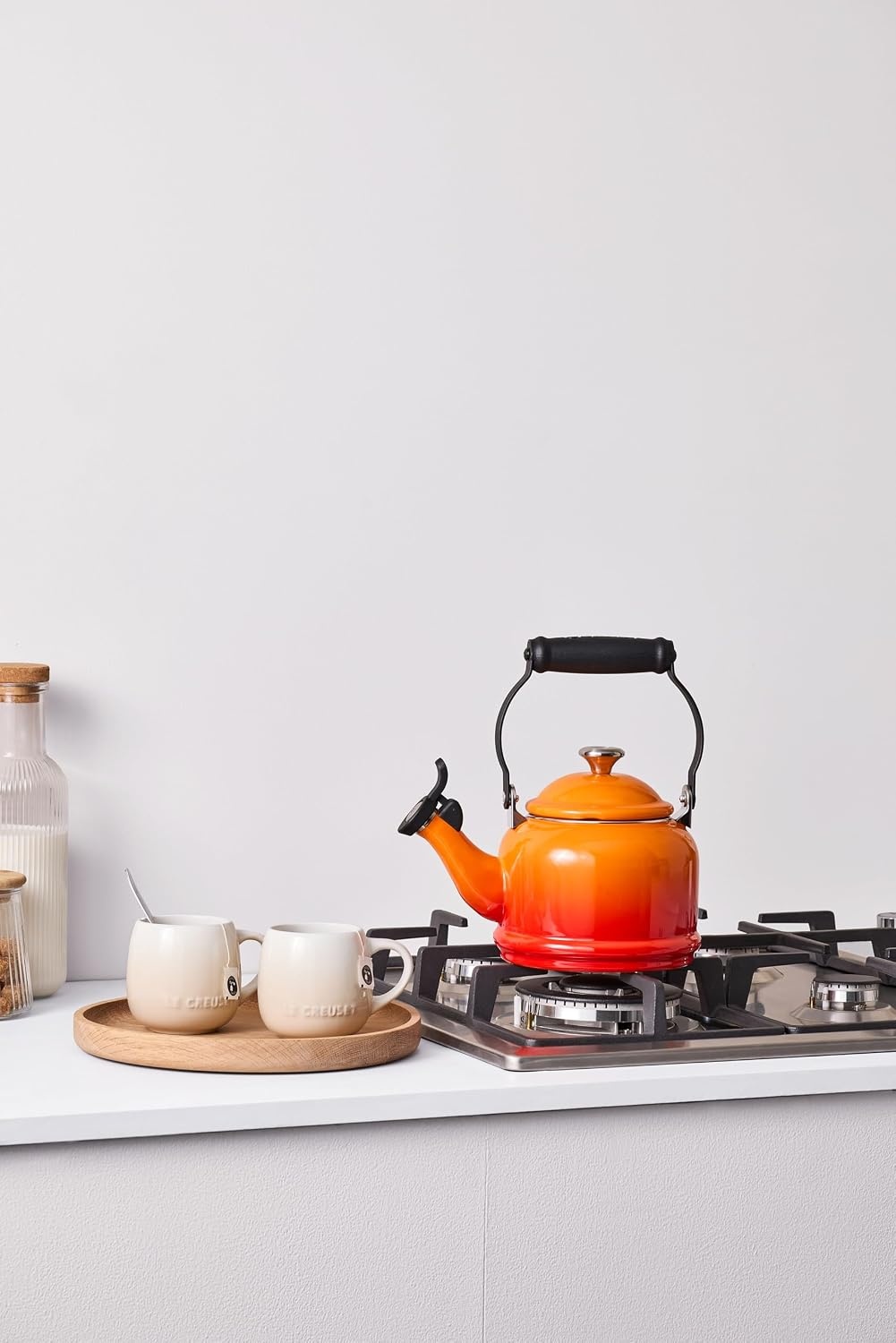 image:imageLe Creuset Enamel On Steel Demi Tea Kettle with Metal Finishes 125 qt FlameFlame