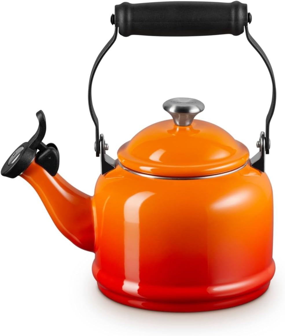 image:imageLe Creuset Enamel On Steel Demi Tea Kettle with Metal Finishes 125 qt FlameFlame
