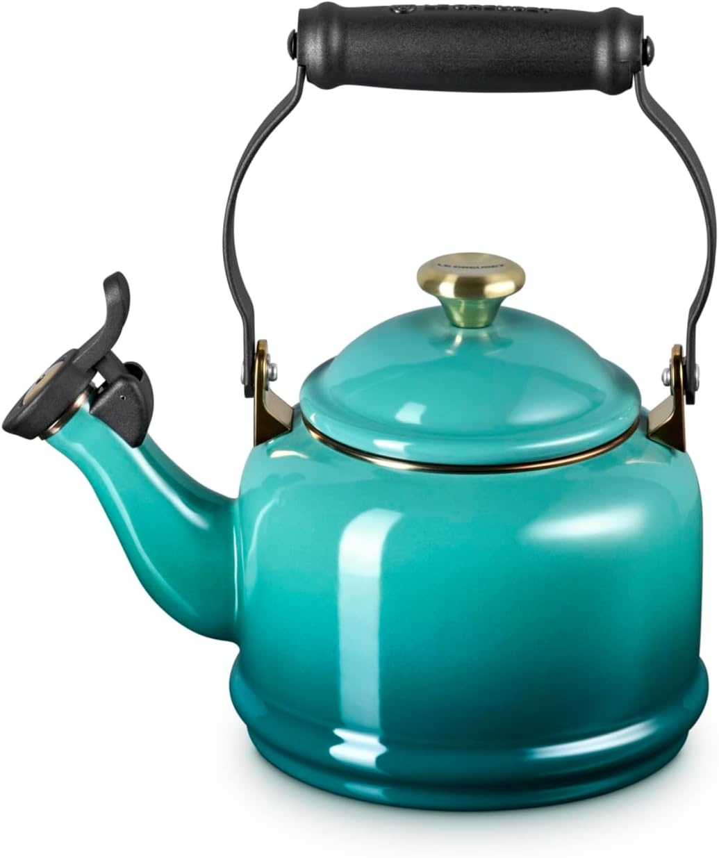 image:imageLe Creuset Enamel On Steel Demi Tea Kettle with Metal Finishes 125 qt FlameRiviera