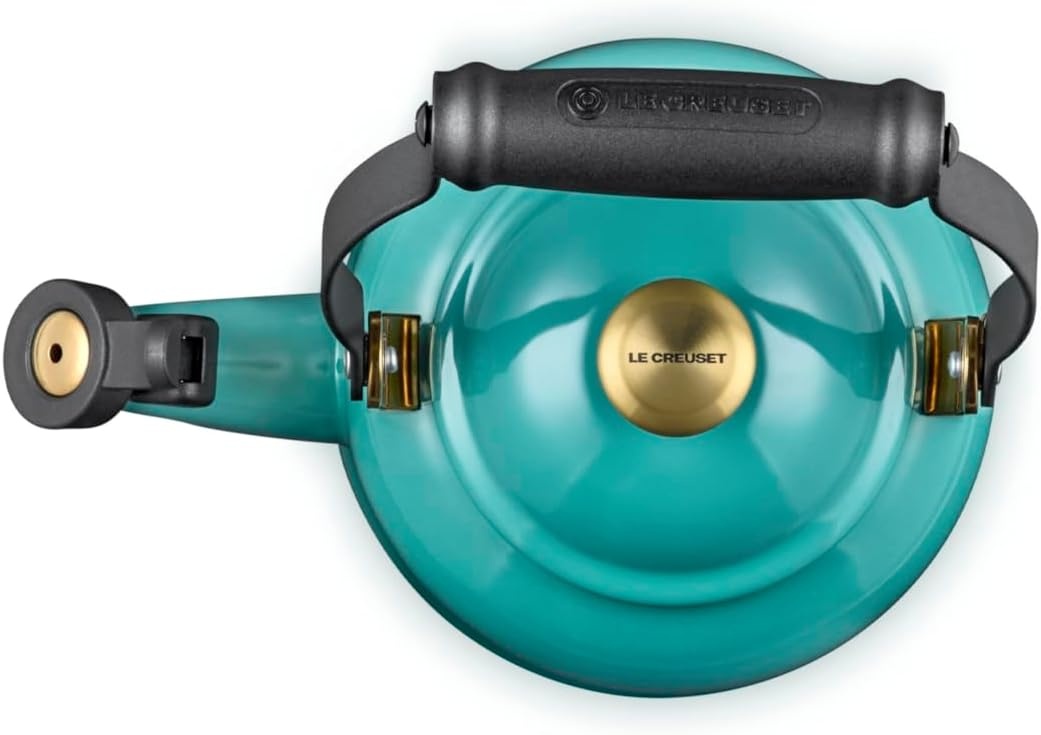 image:imageLe Creuset Enamel On Steel Demi Tea Kettle with Metal Finishes 125 qt FlameRiviera
