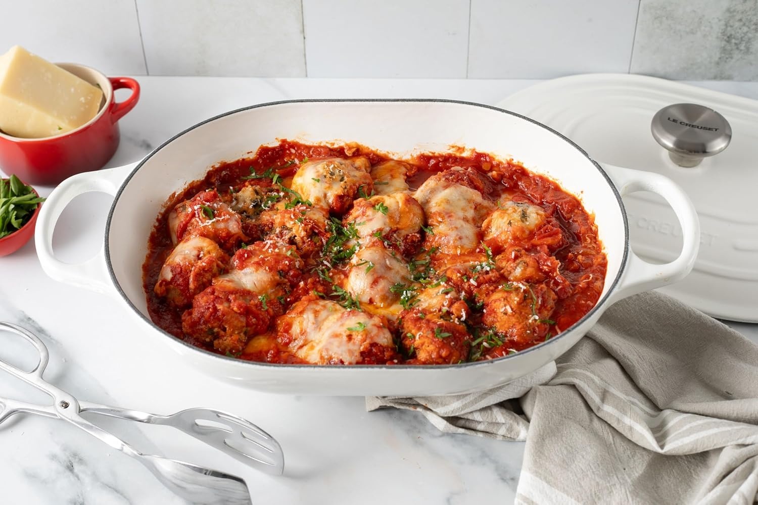image:imageLe Creuset Enameled Cast Iron Signature Oval Casserole with Lid 375 qt Sea SaltFlame