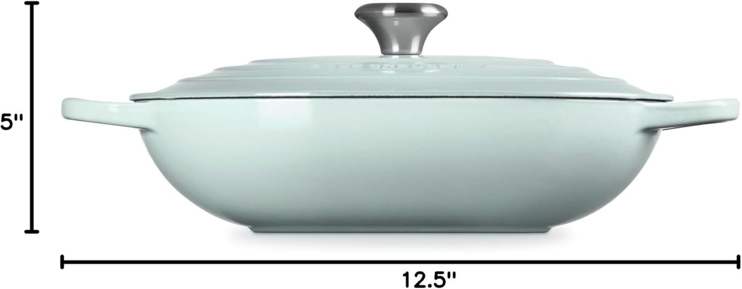 image:imageLe Creuset Enameled Cast Iron Signature Oval Casserole with Lid 375 qt Sea SaltSea Salt