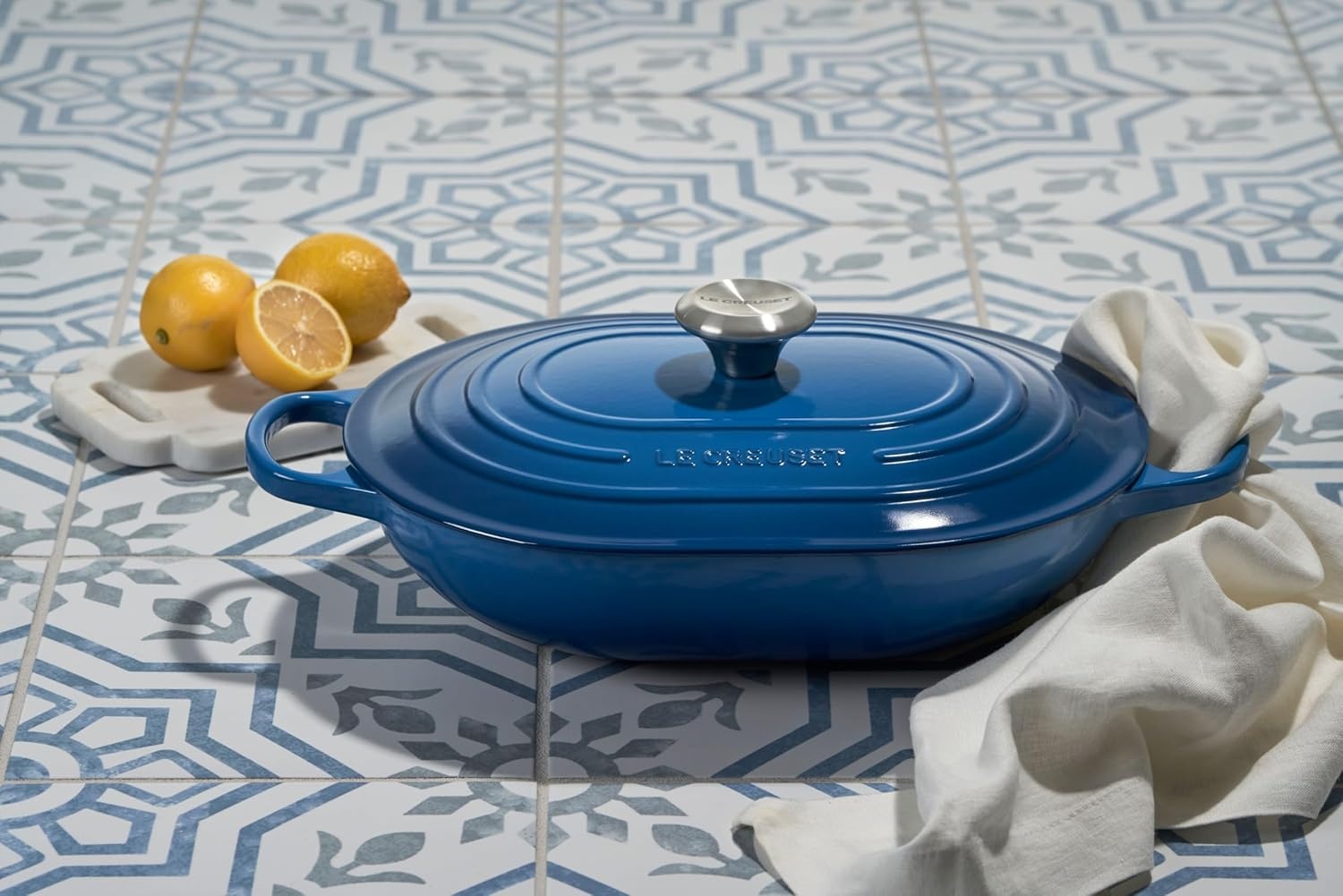 image:imageLe Creuset Enameled Cast Iron Signature Oval Casserole with Lid 375 qt Sea SaltSea Salt