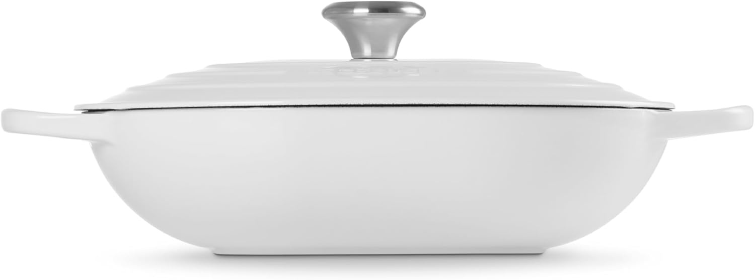 image:imageLe Creuset Enameled Cast Iron Signature Oval Casserole with Lid 375 qt Sea SaltWhite
