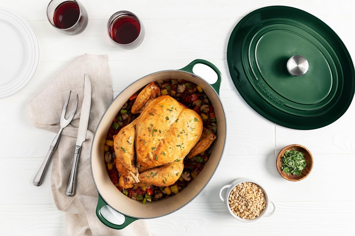 image:imageLe Creuset Enameled Cast Iron Signature Oval Dutch Oven 8 qt CeriseArtichaut