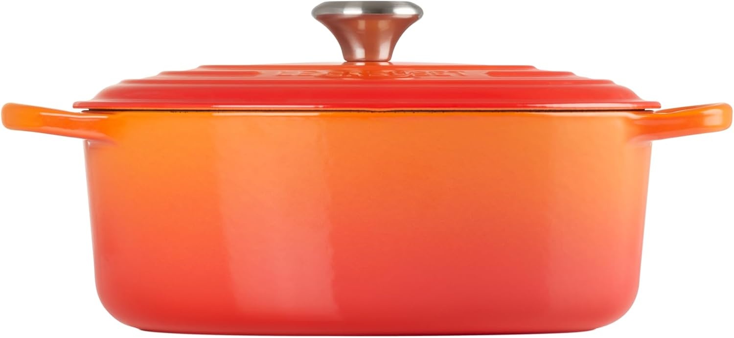 image:imageLe Creuset Enameled Cast Iron Signature Oval Dutch Oven 8 qt CeriseFlame