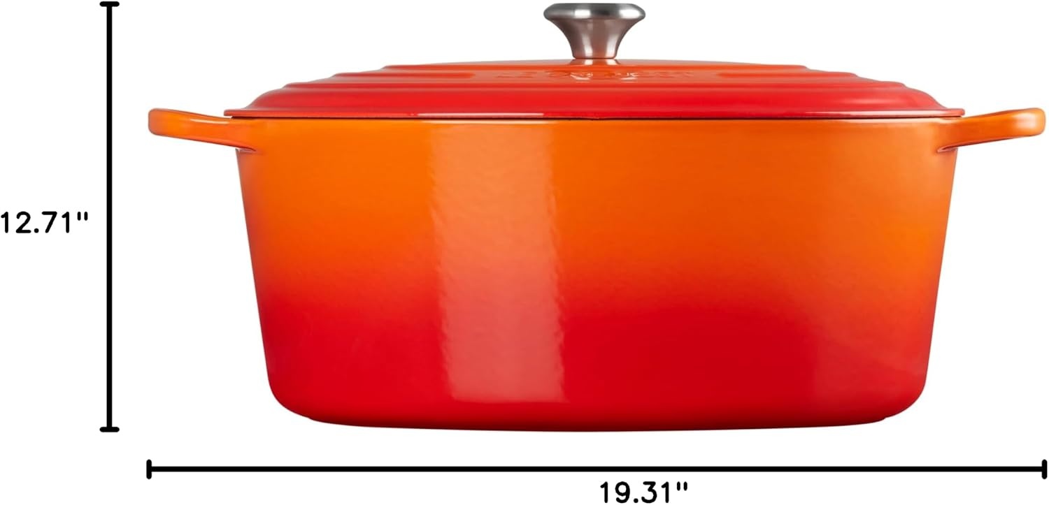 image:imageLe Creuset Enameled Cast Iron Signature Oval Dutch Oven 8 qt CeriseFlame