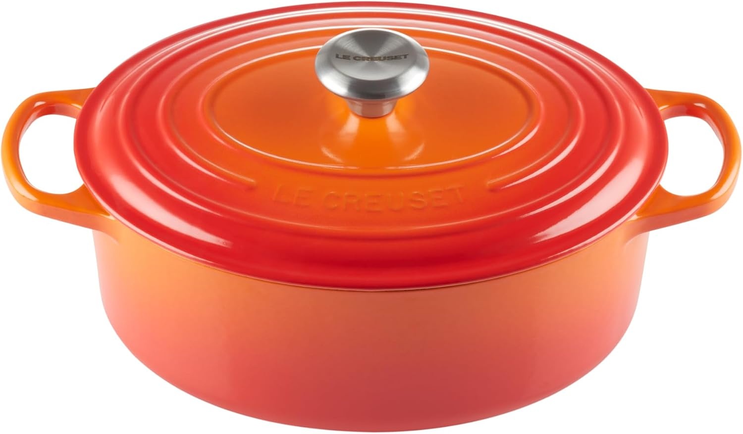 image:imageLe Creuset Enameled Cast Iron Signature Oval Dutch Oven 8 qt CeriseFlame