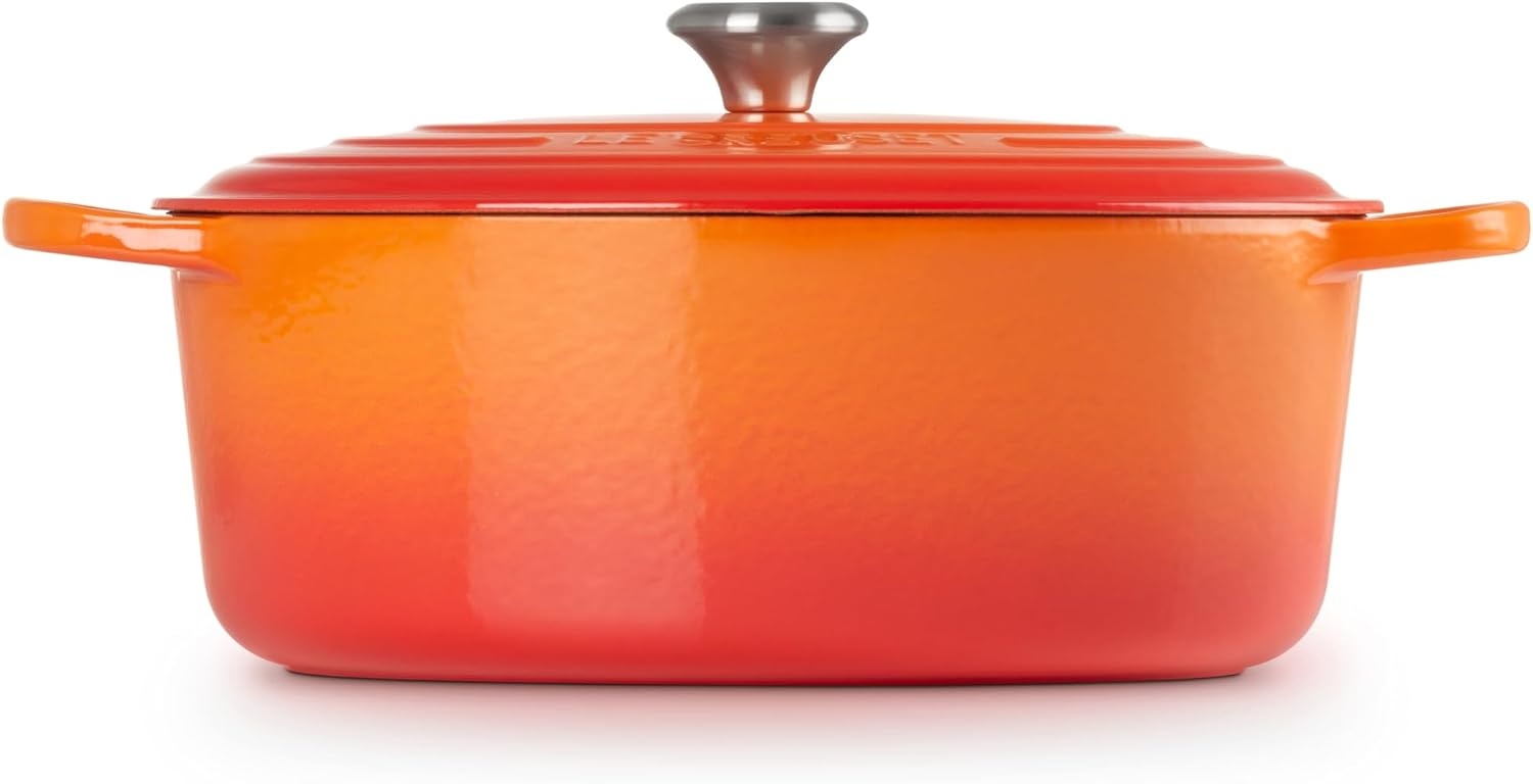 image:imageLe Creuset Enameled Cast Iron Signature Oval Dutch Oven 8 qt CeriseFlame