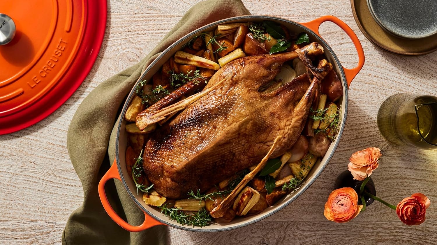image:imageLe Creuset Enameled Cast Iron Signature Oval Dutch Oven 8 qt CeriseFlame