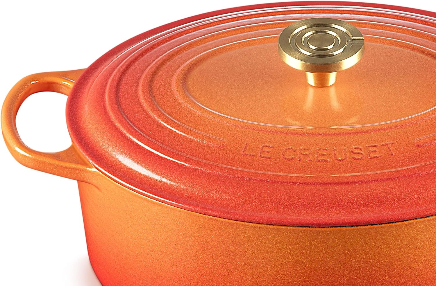 image:imageLe Creuset Enameled Cast Iron Signature Oval Dutch Oven 8 qt CeriseFlamme Doree