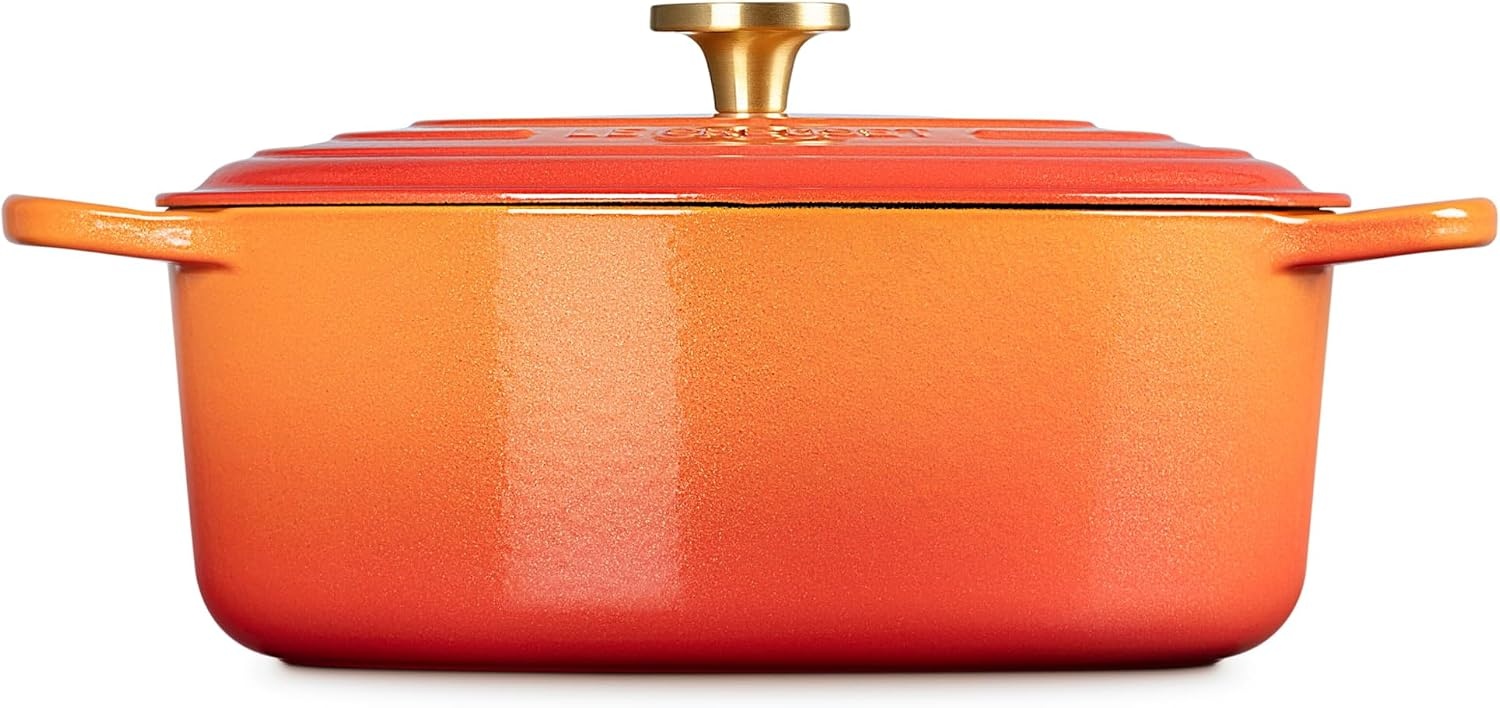 image:imageLe Creuset Enameled Cast Iron Signature Oval Dutch Oven 8 qt CeriseFlamme Doree
