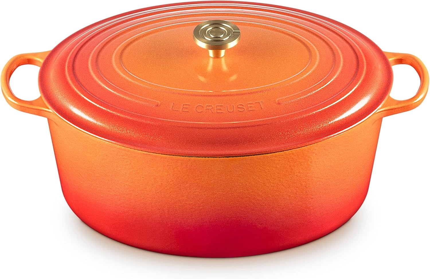 image:imageLe Creuset Enameled Cast Iron Signature Oval Dutch Oven 8 qt CeriseFlamme Doree