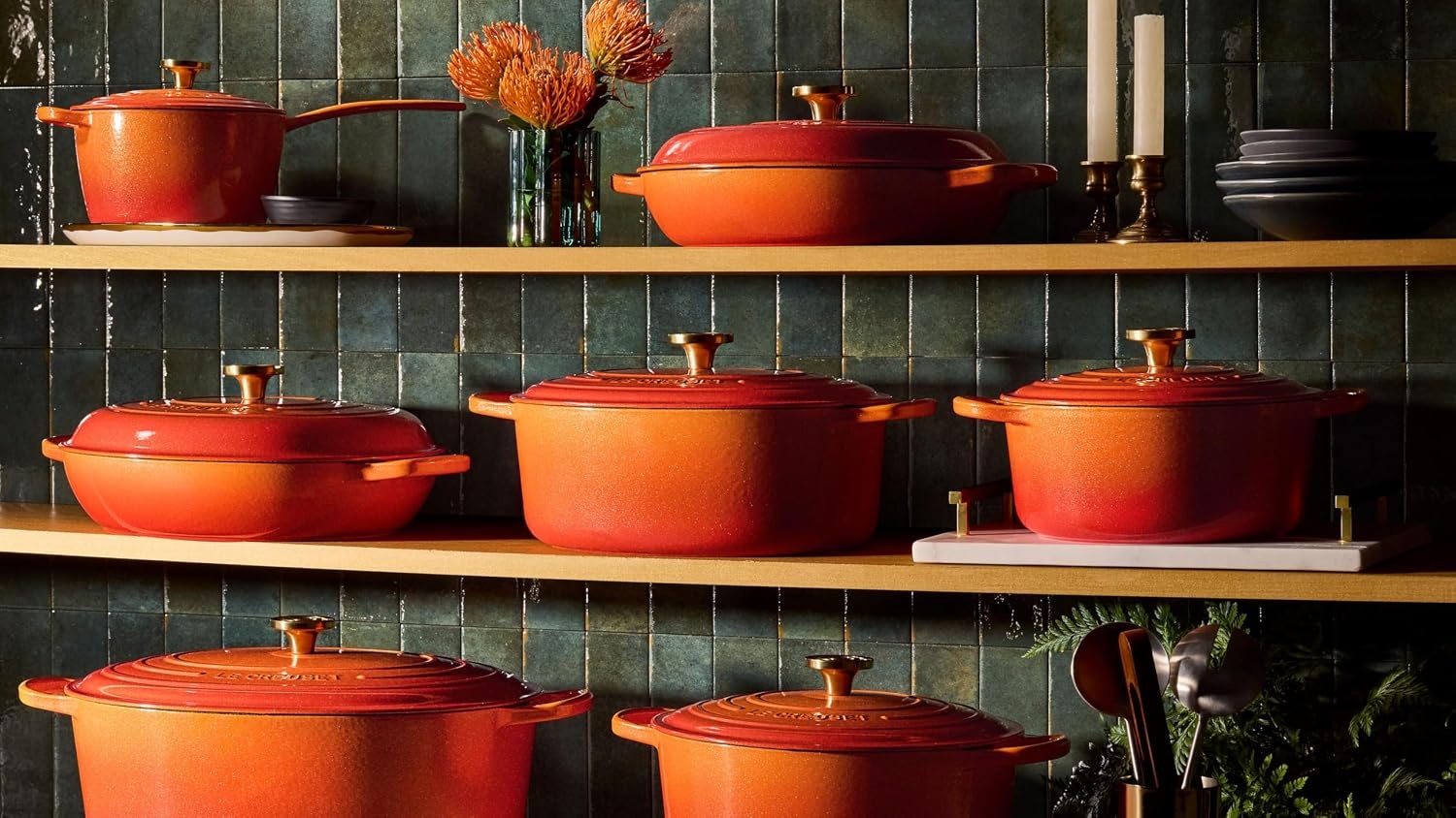 image:imageLe Creuset Enameled Cast Iron Signature Oval Dutch Oven 8 qt CeriseFlamme Doree