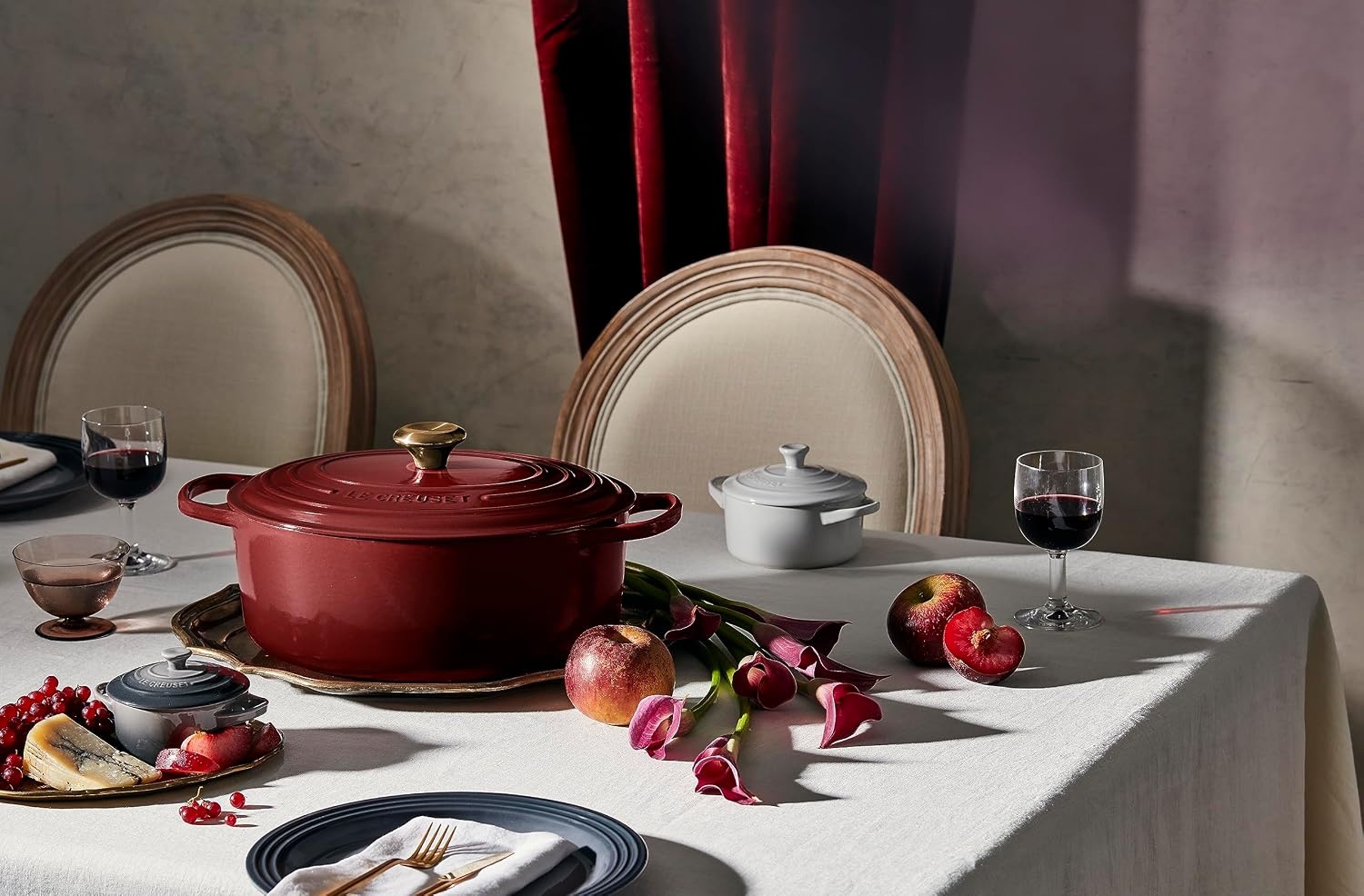 image:imageLe Creuset Enameled Cast Iron Signature Oval Dutch Oven 8 qt CeriseGarnet