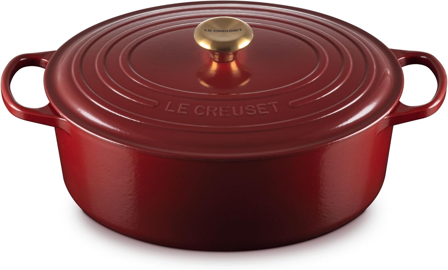image:imageLe Creuset Enameled Cast Iron Signature Oval Dutch Oven 8 qt CeriseGarnet
