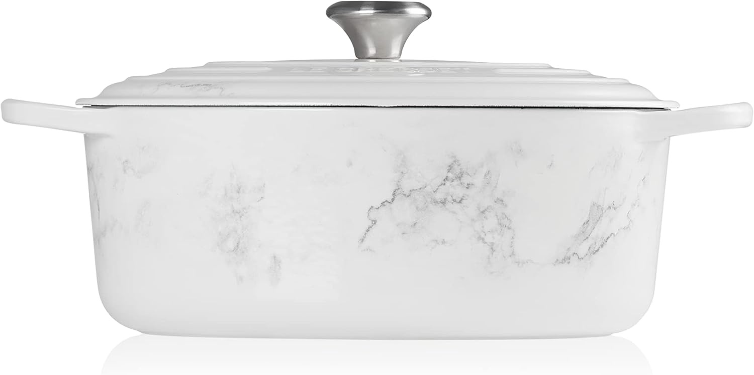 image:imageLe Creuset Enameled Cast Iron Signature Oval Dutch Oven 8 qt CeriseMarble