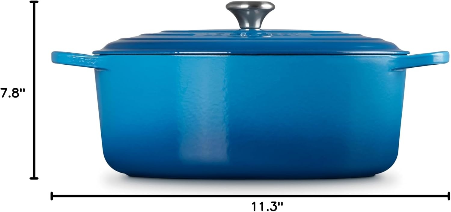 image:imageLe Creuset Enameled Cast Iron Signature Oval Dutch Oven 8 qt CeriseMarseille